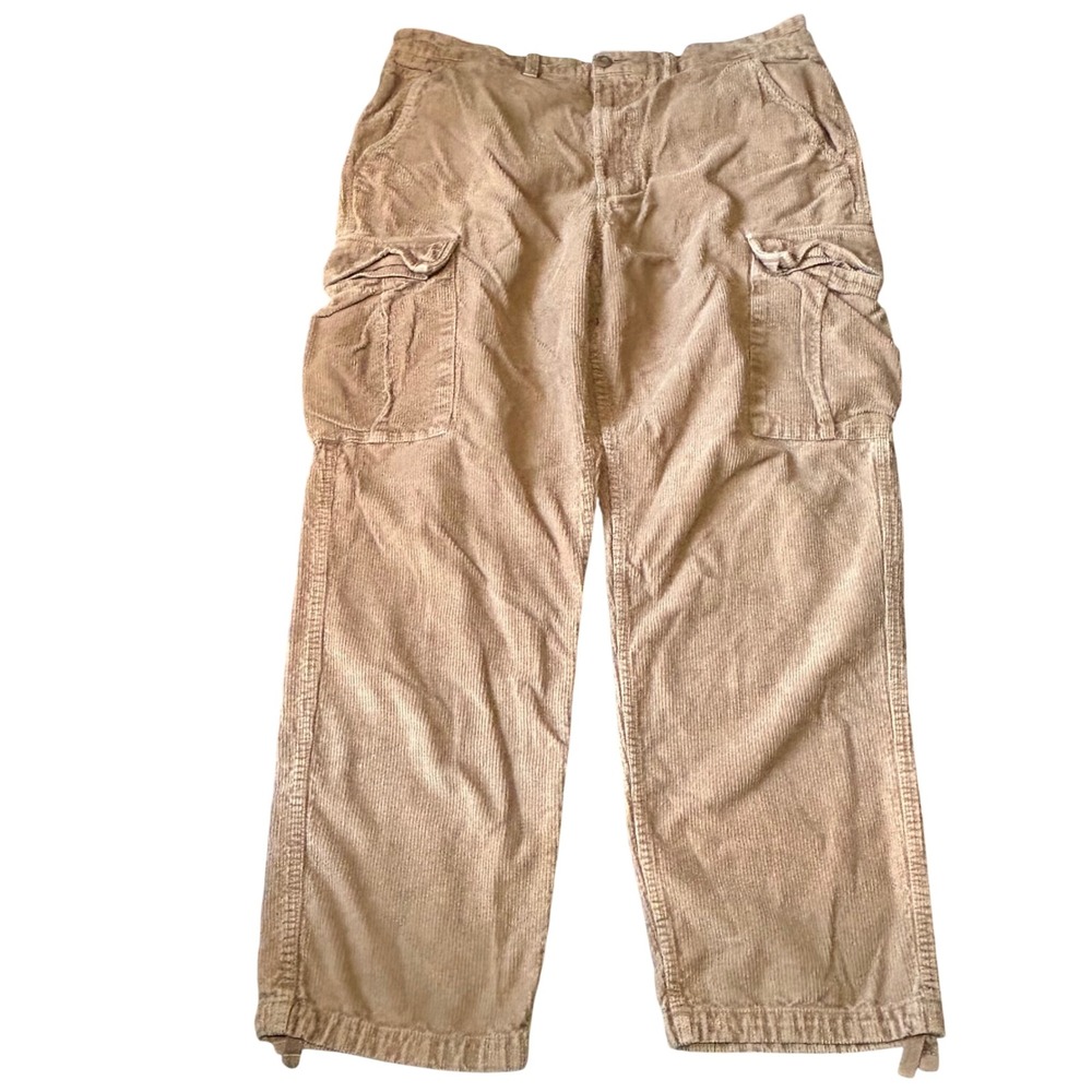 Vans Service Cargo Corduroy Pants Tan Loose Tapered Fit Mens 36 Utility Skate